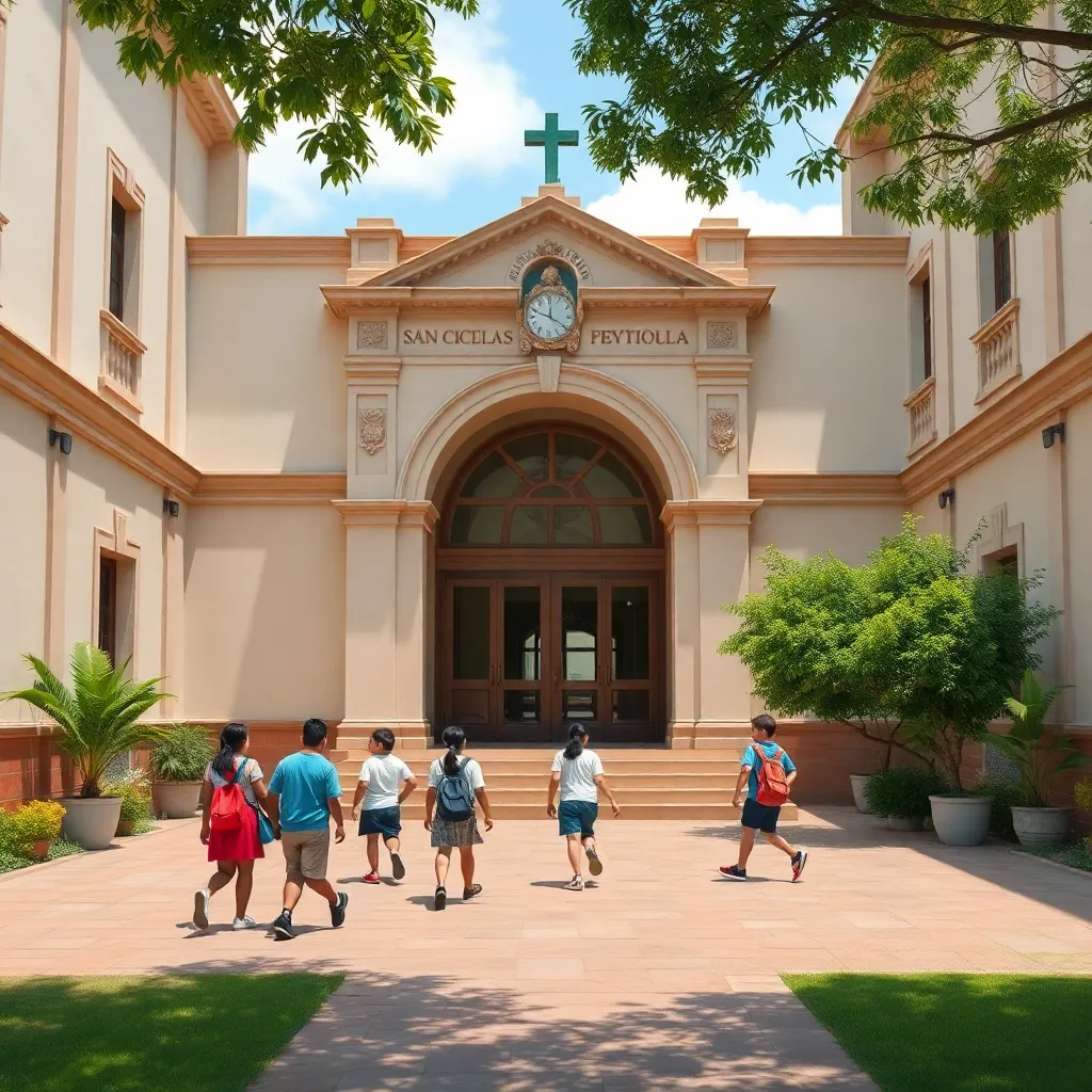 Entrada Posterior Del Colegio Primitivo Y Nacional De San Nicolás De Hidalgo